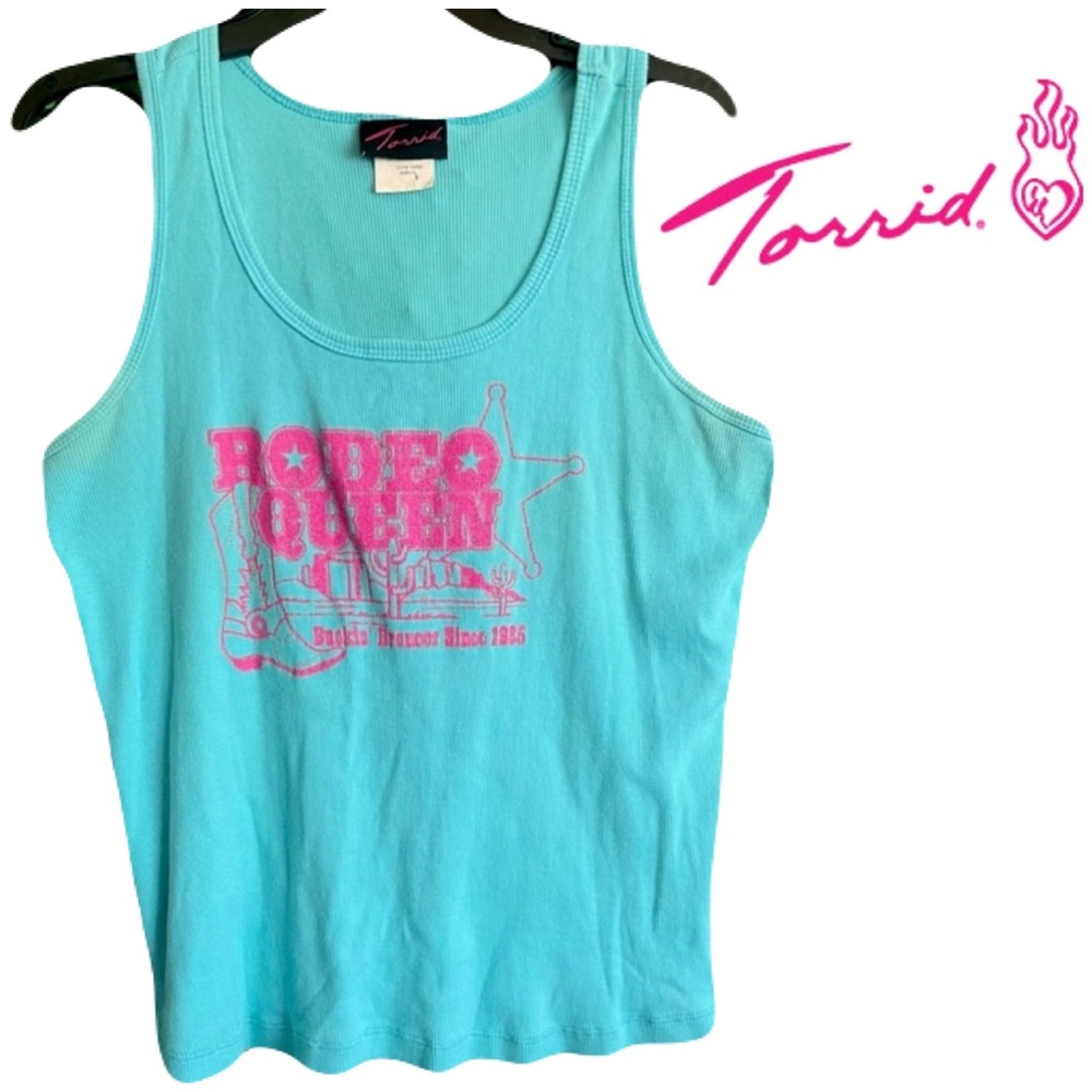 Vintage Torrid Size 1 Wife Beater Rodeo Queen Tank Top